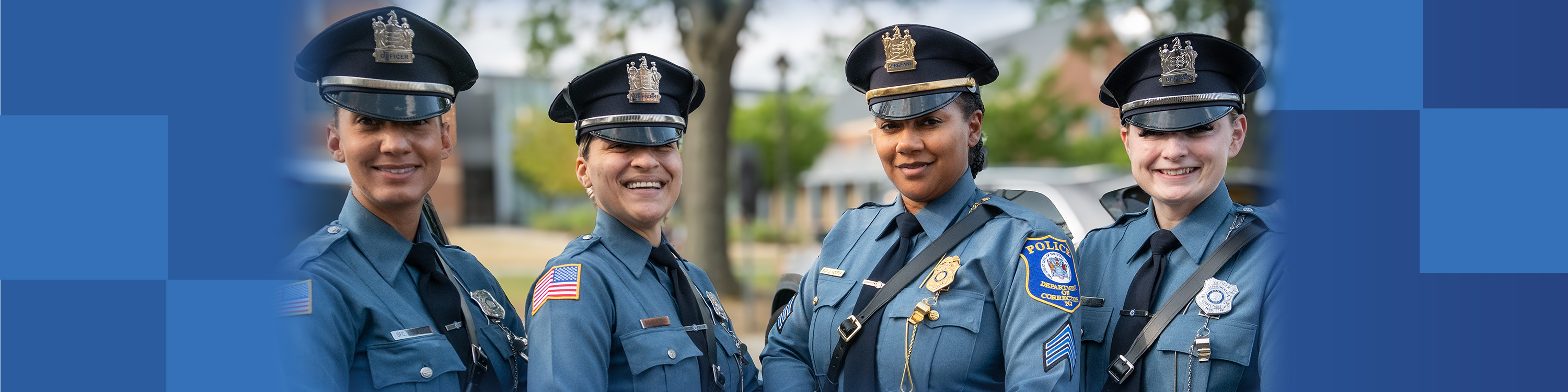 Close up of two  correction officers